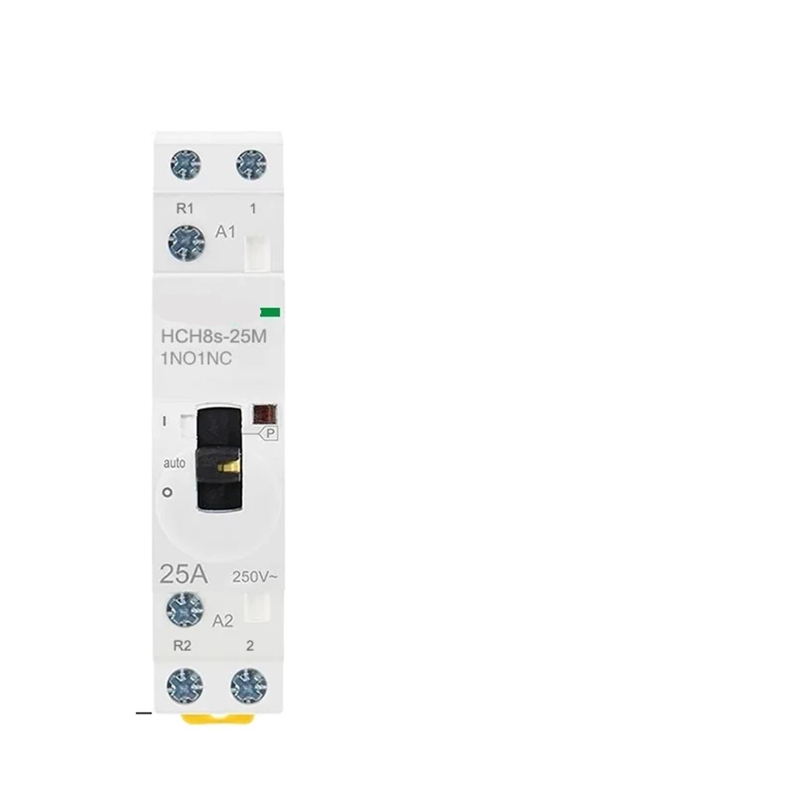 PIHWGUVD HCH8s-25M 2P 16A 20A 220V Din Rail Household AC Modular Contactor with Manual Control Switch 2NO 1NO1NC or 2NC(2p 25m 1no1nc Ac230v)