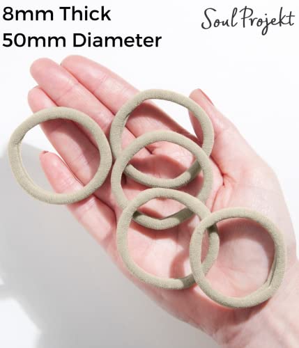 Soul Projekt Light Blonde Thick Hair Bands 50 Pack 8mm, Blonde Bobbles for Men Ladies Hair Band, School Hair Accessories - Image 4