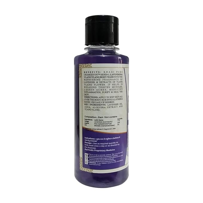 Image of Khadi Pure Lavender Ylang Ylang & Sandal Honey Body Wash, 210 ml (Pack of 2)
