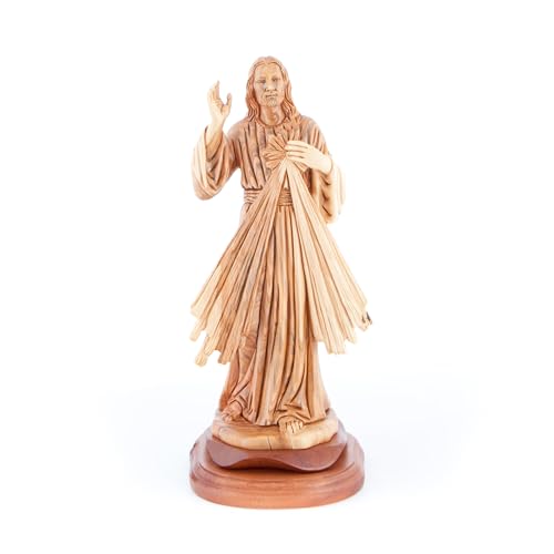 Estatua Divina Misericordia tallada en madera