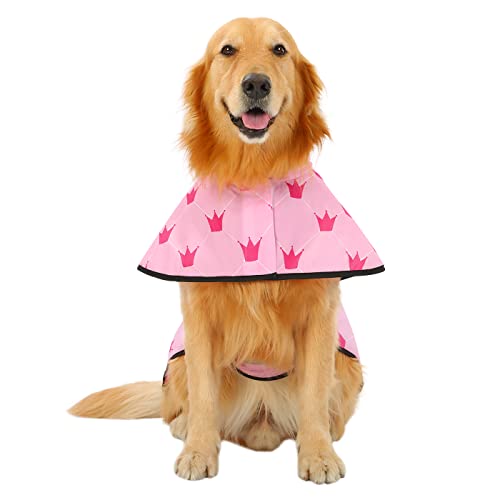 image for HDE Dog Raincoat Jacket Reflective Adjustable Hooded Pet Poncho Rain C