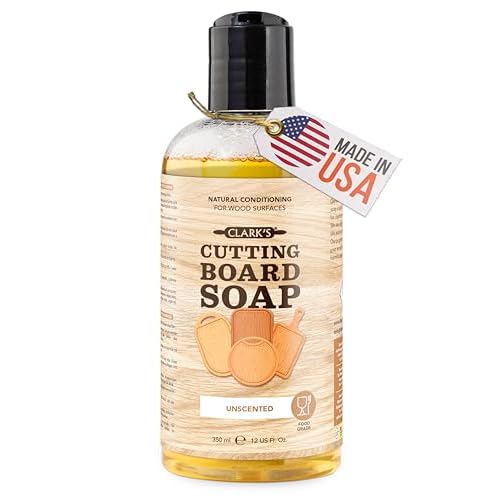CLARK'S Cutting Board Cleaner Unscented - Soap for Butcher Block, Countertop and Utensils - Cleans and Restores Wood - Use Before Food Grade Mineral Oil