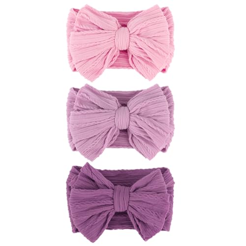 Image of AQOKKA Baby Bows Headbands Nylon Baby Girl Headbands Soft Handmade Hairbands Toddler Hair Accessories for Girls Baby Newborn Infant Kids