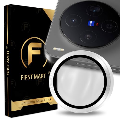 Image of FIRST MART Silver Camera Ring Guard Protector for Vivo X300 | Tempered Glass with Metal Alloy Rings, HD Clear, Scratch Resistant, Case-Friendly | Pack of 1
