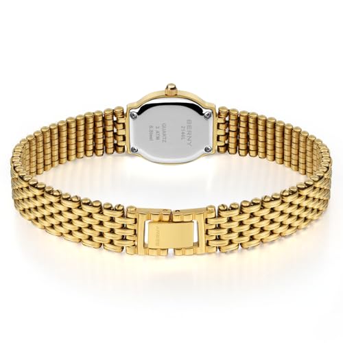 BERNY Gold Watches for Women Bracelet Watches Quartz Small Ladies Watch Updated with Tools Included