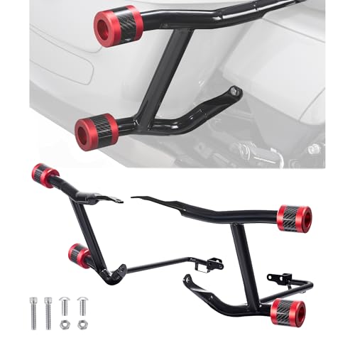Guardias para Alforjas Advanblack Two Step Protek Performance con Sliders en Rojo CNC e Incrustación de Carbono para Harley Touring (Street Glide, Road Glide, Road King, Electra/Ultra 2014-2026) miniatura 1