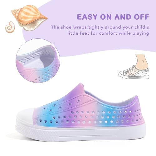 Funcoo Plus Toddler Boys Girls Lightweight Sandals Closed Toe Kids Water Shoes Outdoors Summer Sneakers For Pool Beach Swim Size 12 Purple thumb #2