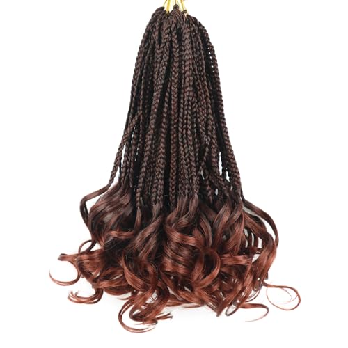 French Curl Crochet Braids for Black Women 14 Inch 7 Packs Short Crochet Hair with Curly Ends Pre Looped French Curl Braiding Hair for Goddess Box Braids (T350)
