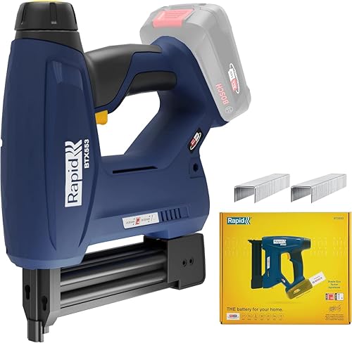 Rapid BTX553 18V Pistola Graffatrice, Compatibile con Graffette a Filo Sottile n.53 e Chiodini n. 8, per Tappezzeria e Bricolage, Batteria Non Inclusa (5001509)