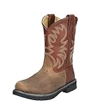 Smoky Mountain Childrens Buffalo Wellington Oiled Distressed Leather Round Toe Brown Western Cowboy Boot