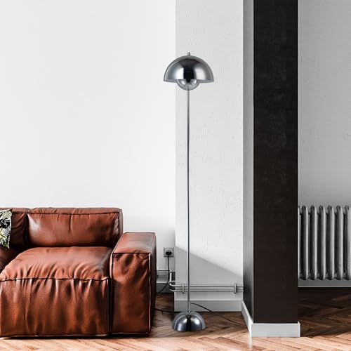 Image of COSYLUX Mid-Century Modern Metal Bud Floor Lamp for Home and Office, Chrome