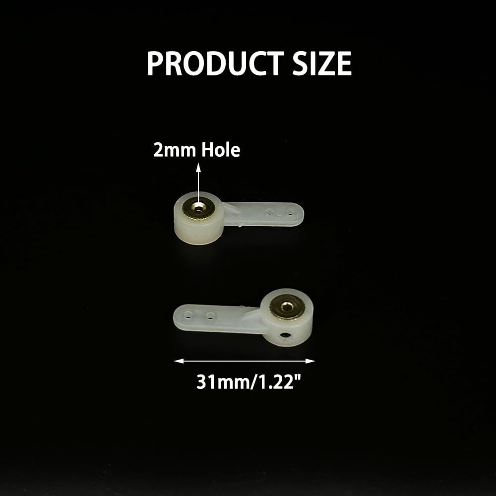 4PCS RC Airplane Landing Gear Front Wheel Steering Arm Nylon Servo Suspension Arm for RC Plane Helicopter Aircraft DIY Model Plane Parts (2mm Hole)