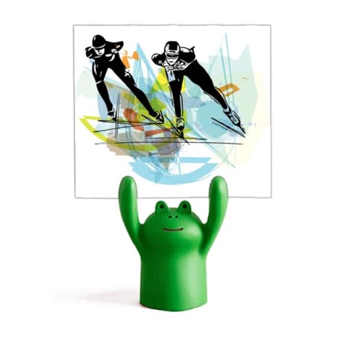 Support de mémo aquarelle patinage de vitesse grenouille, idée cadeau sport