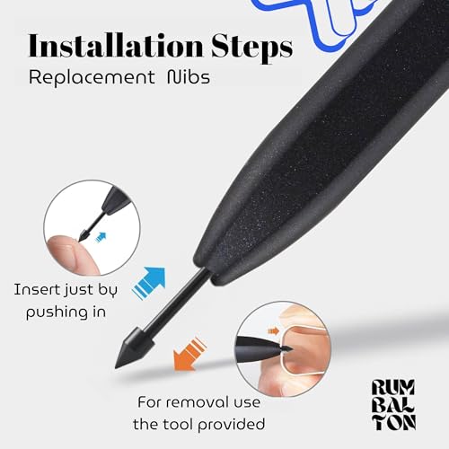 Image of 5pc Replacement Plastic Tips /Nibs for Galaxy Tab S Pen, Compatible with Tab /Mobile S24, S23, S22, S10, S9, S8, S7, S6 + / Lite /Ultra /FE Series (Black)