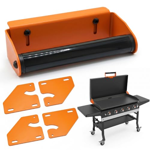 Upgraded Adjustable Hinge & Handle Kit for Blackstone Griddles (28 36 44) No Drilling Required Converts Hard Cover into Hinged Lid Powder-Coated Steel Grill Covers Accessory Easy Installation