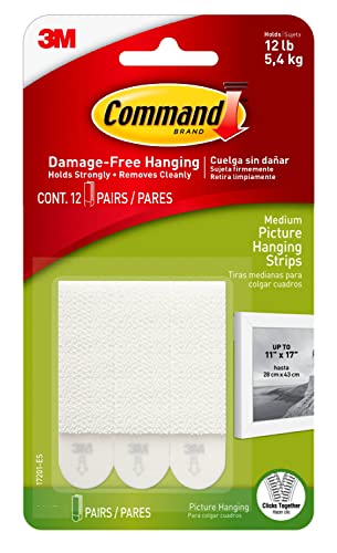 Command Picture Hanging Strips, 12 Pairs, White