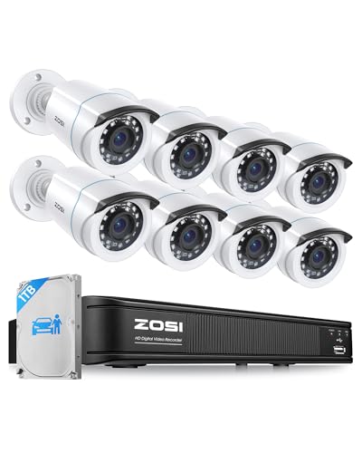 ZOSI H.265+ Home Security Camera System with AI Human Vehicle