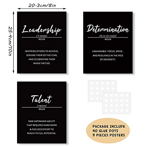 9 Pieces Inspirational Phrases Wall Art Prints Motivational Sayings Quote Poster Positive Print Decoration for Teens Adults Living Room Office Classroom College Decor, Unframed, 8 x 10 Inch (Black) - Image 4