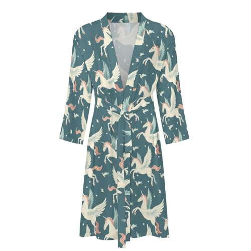 Flying Horse Funny Men's Robe Soft Lightweight Bathrobe Long-sleeve Spa Robes4