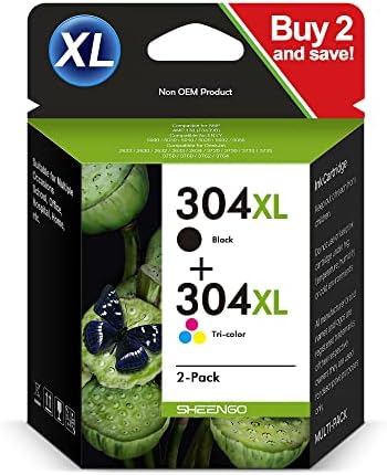 304XL Ink Cartridges, Black and Tri-Colour, 2 Pack High Yield Multipack Remanufactured Cartridges for HP 304 XL for Envy 5030 5010 5020 5032 for Deskjet 2630 2620 2622 2632 2633 2634 3720