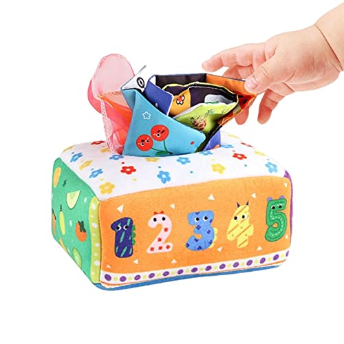 Brinquedo de caixa de tecido para crianças,Brinquedo de bebê de caixa de tecido sensorial - Caixa de
