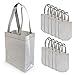 6x3x8" 12 Pcs. Small Metallic Silver Reusable Glitter Gift Bags with Handles, Birthday Party Favor Bags Bags for Weddings, Holidays and All Occasions