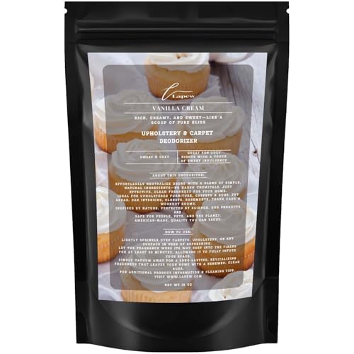 Lapew Vanilla Cream Carpet Deodorizer Powder for vacuuming | Powerful Odor Eliminator for Home | Upholstery refresher | Scented Deodorant | pet friendly
