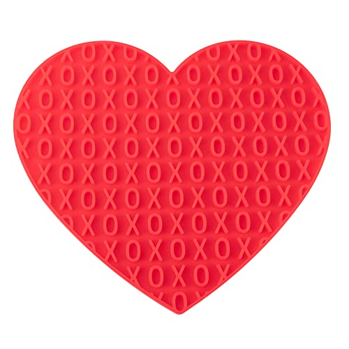 Tapete de Lamber NYPets com Ventosa Modelo Coração (Vermelho)