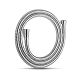 OFFO Shower Hose, Retractable from 59 to 79 inch, Premium RV Stainless Steel Electroplating Flex Handheld Shower Head Hoses with Brass Insert and Nut for Bathing Toilet Cleaning Pet Bathing Chrome