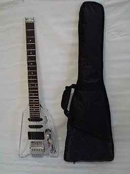Ktone 6 String Clear Body Lucite Electric Guitar, Headless with Free Gig Bag - New