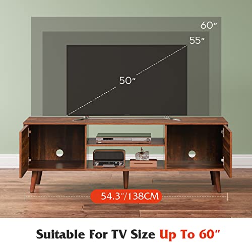 WLIVE MidCentury Modern TV Stand for 55 60 inch TV, Media Console
