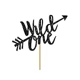 Black Wild One Cake Topper | Made of Premium Paper | Quality Glitter Finishing | Top Quality Construction CT792