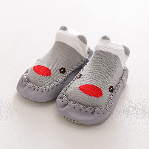 Baby Sock Shoes,Boys Girls Cartoon Shoes First Walking Shoes Non-Slip Socks Kids Floor Shoes White Shoes B2