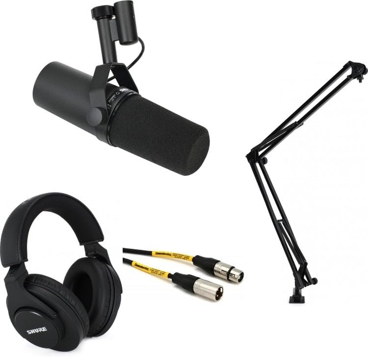 Micrófono dinámico SM7B con brazo articulado y kit de auriculares