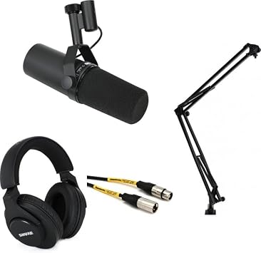 Shure SM7B Dynamic Microphone with Boom Arm and Headphones Kit