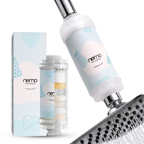 Image of NEMO Vitamin Shower Filter (Pure Baby Powder) | Made in South Korea | Vitamin C + Glycerin Enriched | For Soft Skin & Smooth Hair | Advanced Chlorine & Rust Removal | De-stress with Aromatherapy