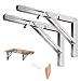 Klappkonsole schwerlast 350mm, 2 Stück Schwerlastkonsole Klappbar, Wandhalter Bücherregal, Tischplatten Klapptisch Wandtisch Edelstahl Klappscharnier für Garage, Küche, Schlafzimmer Tragkraft 136kg