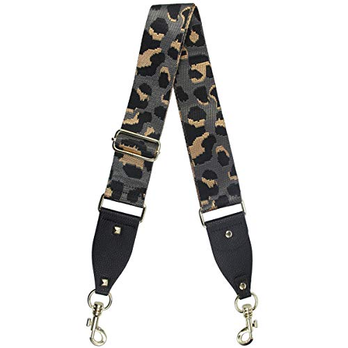 Image of Duwi Wide Purse Strap Multicolor Striped Guitar Style Strap Adjustable Canvas Crossbody Bag Strap