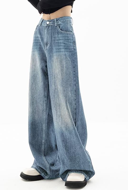 EMMIOL Jeans for Women Wide Leg Baggy Jeans Y2K Casual Loose Boyfriends Trousers Vintage Streetwear - Image 3