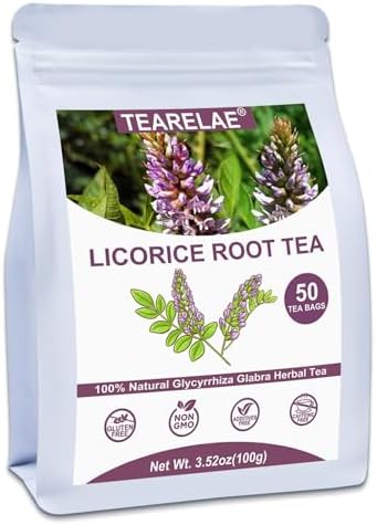 TEARELAE - Licorice Root Tea Bags, 50 Count, Licorice Root Herbal Tea