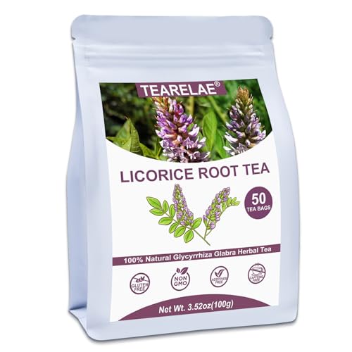 TEARELAE - Licorice Root Tea - 2g x 50 Count - 100% Pure Natural Licorice Root Herbal Tea Bag - Delightfully Sweet Flavor - Promote Respiratory Health - Caffeine-free - Non-GMO