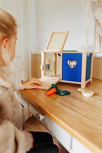 small Foot Hasenstall, aus Holz, mit Zubehör, ideal für aktives Rollenspiel, besonders für Hasenliebhaber, 5793