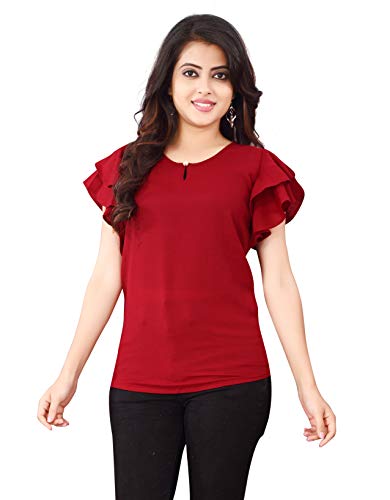 Image of DHRUVI TRENDZ Women's Plain Regular fit Top