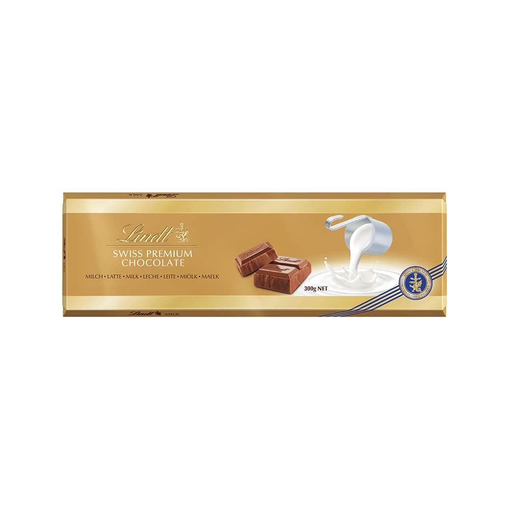 Lindt Tableta de Chocolate Gama Oro, tableta de chocolate con leche, cremoso y suave, chocolate suizo tradicional, 300gr