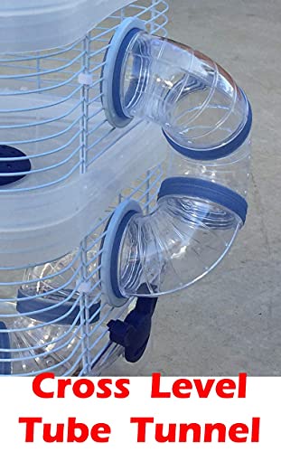 New Sparkle 3-Levels Habitat Hamster Rodent Gerbil Mouse Mice Cage With Top Lookout Level And Large 6" Exercise Running Ball Clear Transparent #TOP7
