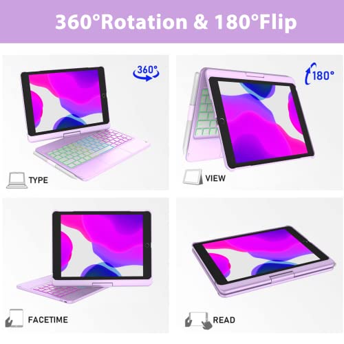 aMZCaSE Keyboard Case with Wireless Detachable Folio Keyboard,Smart Sleep/Wake,7 Colors Backlit Mode - Image 6