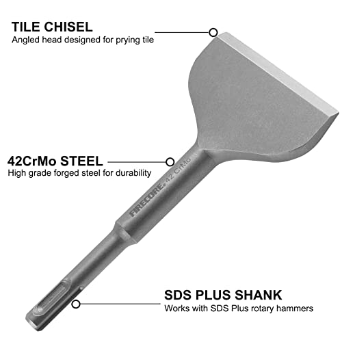 SDS Chisel Bits, Firecore SDS Plus Chisel 165mm x 75mm, 42CrMo Special Steel - Image 2