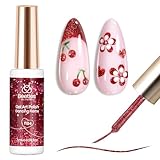 Beetles Red Cat Eye Gel Liner Nail Polish Glitter Gel Nail Art polish French Tip Swirl Nails Art Paint Soak Off UV Lamp Built Thin Nails Brush in Bottle Manicure Gifts for Women
