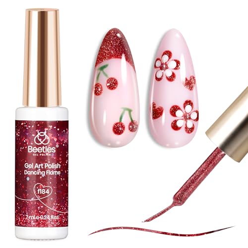 Image of Beetles Red Cat Eye Gel Liner Nail Polish Glitter Gel Nails Art polish