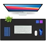K KNODEL Desk Mat, Blotter, Dual-Sided Office Desk Pad, Waterproof Desk Mat for Desktop, Desk Blotters, PVC Leather Pad Protector (80x40cm, Black)